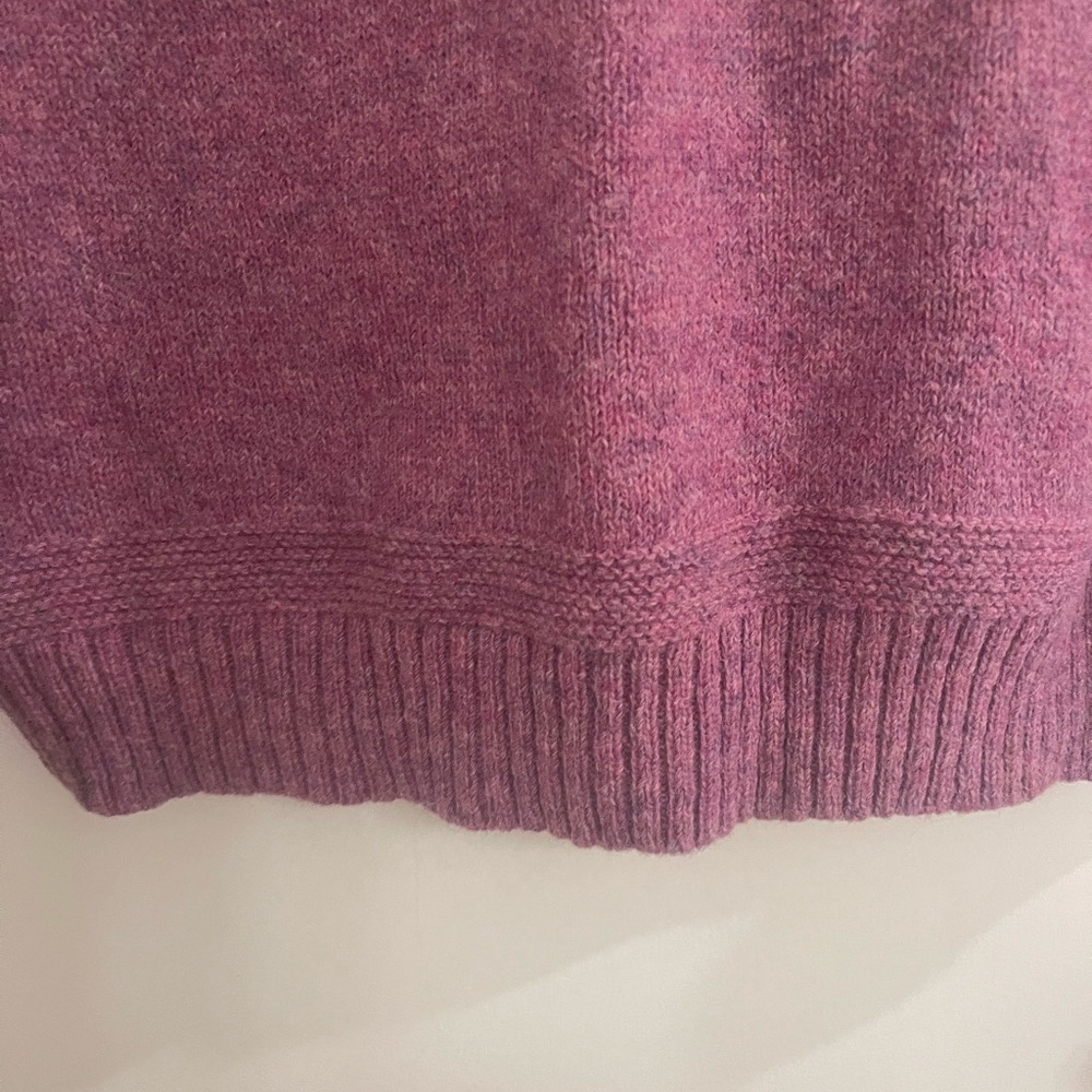 Vintage Shetland Wool Elbow Patches Women's Crewneck Sweater in Rich Purple - Picture 6 of 8